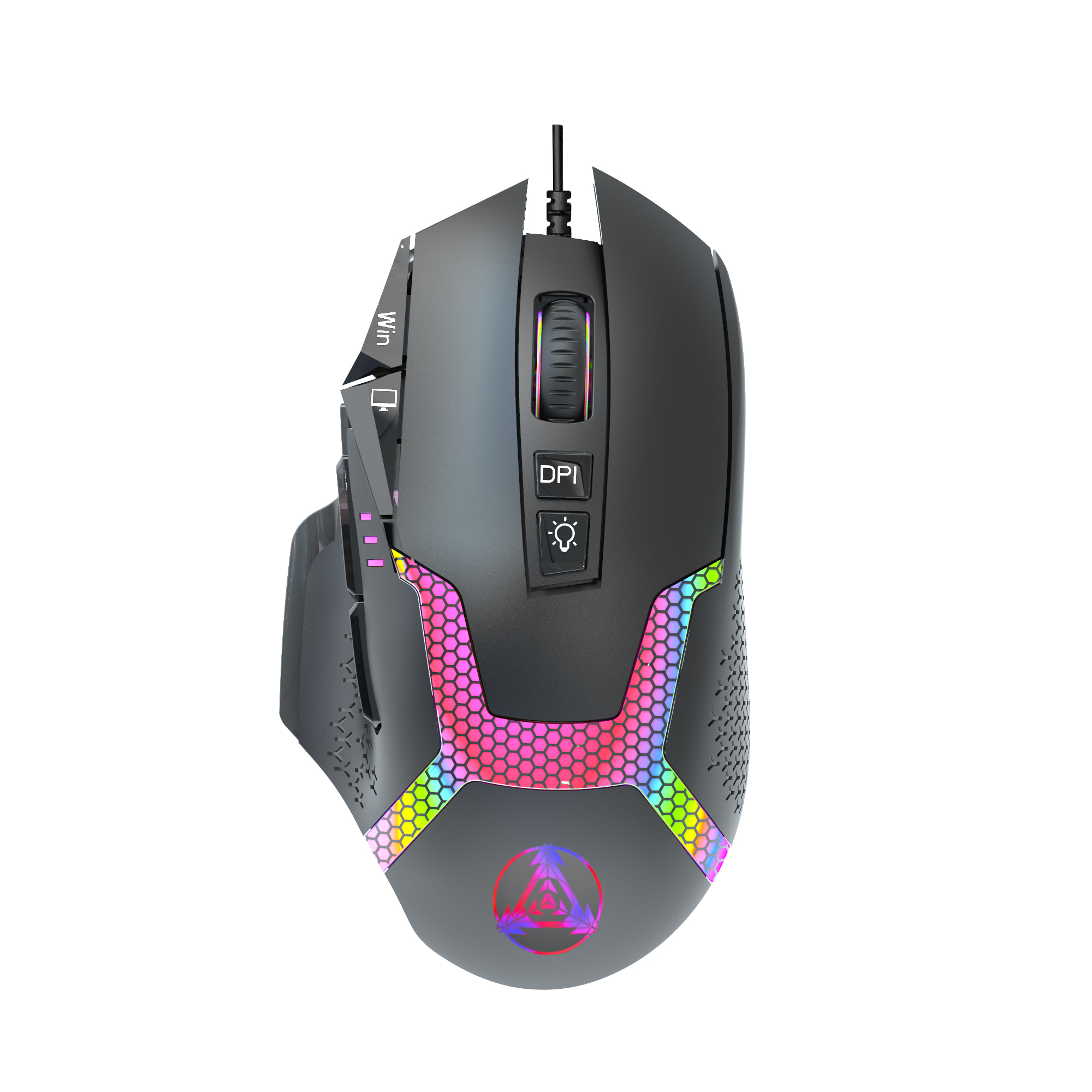 Programmable Gaming Mouse RGB Ergonomic 12000 DPI High Precision 10 Customizable Buttons 14 RGB Back