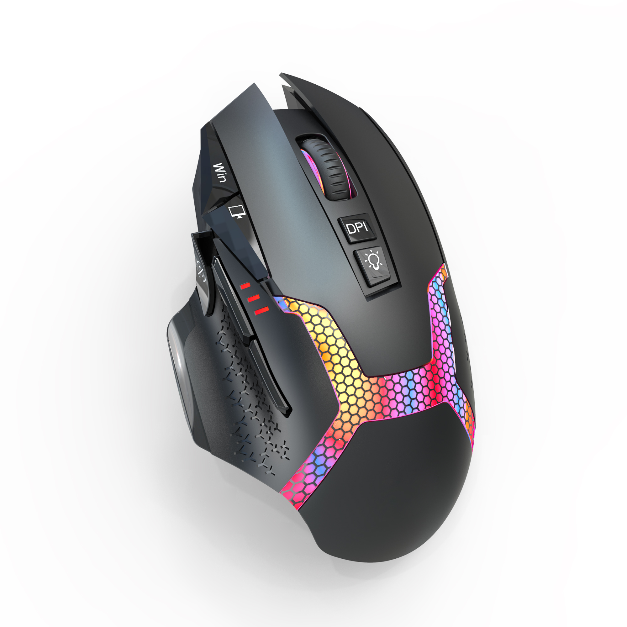 X10 Ergonomic Wireless Bluetooth Mouse RGB Rechargeable Computer Mice with Side Buttons USB-C 2.4G B