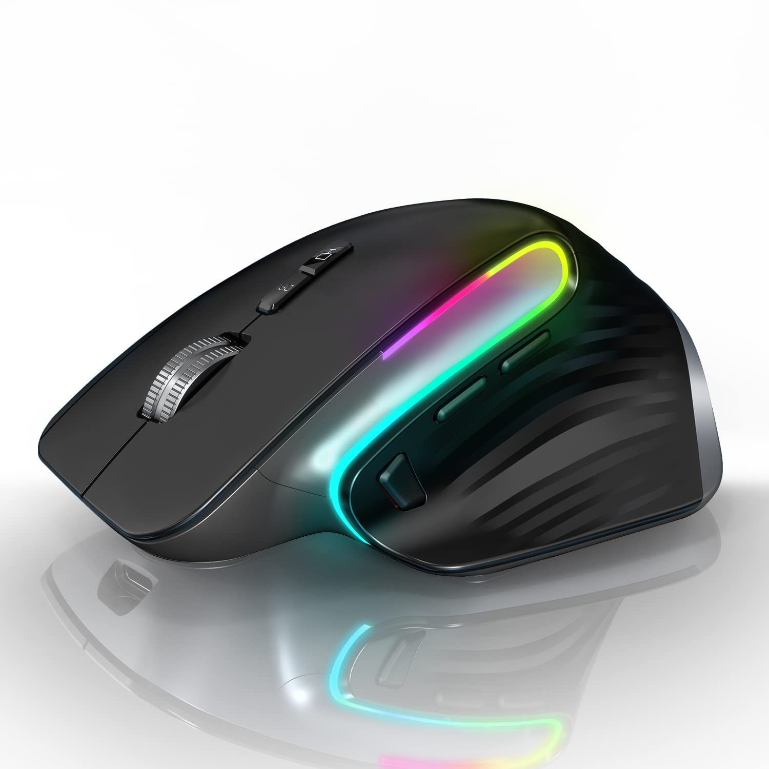 M10 Bluetooth LED Wireless Mouse,Ergonomic Optical Mouse Muted,Rechargeable 4000 DPI for Laptop,Supp